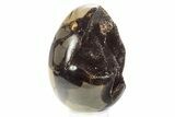 Septarian Dragon Egg Geode - Sparkly Black Crystals #329484-1
